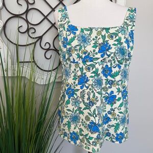 LANDS’ END Size 16 Underwire Floral Tankini Swimsuit Top